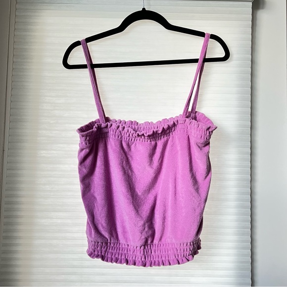 Smocked towel terry tank - swim cover (size L/pink)